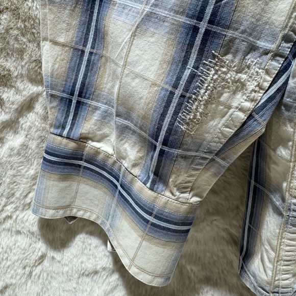 Stetson CRYSTAL PLAID BUTTON DOWN White, Blue and Tan long sleeve 2xL Men - Picture 8 of 12